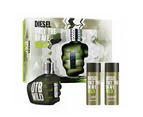 3 x Diesel Only The Brave Wild 3pcs Gift Set 75ml EDT Men Fragrance Shower Gel