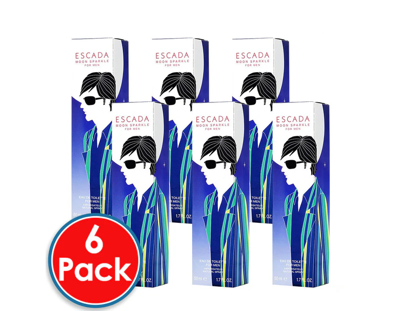 6 x Escada Moon Sparkle EDT Spray Men Perfume Eau De Toilette 100