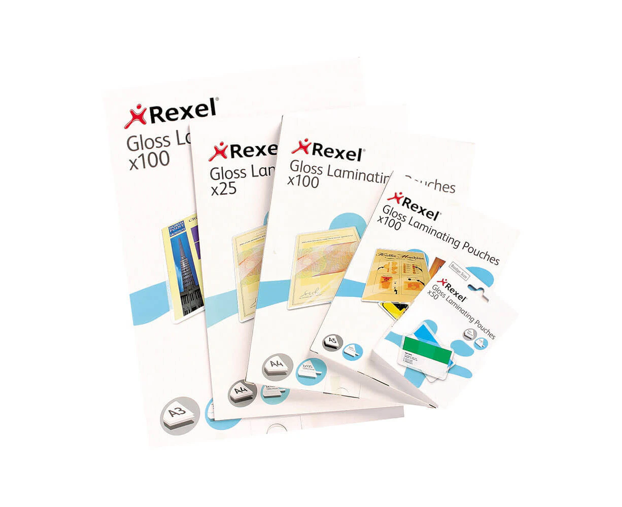 Rexel Laminating Pouch 75 Micron A4 Clear Pack 100