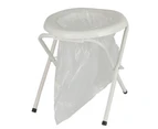 Outdoors Folding Portable Toilet with Bags (White)