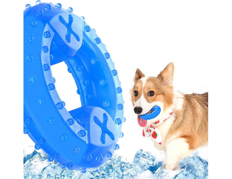 Pet Teether Cooling Chew Toy for Dogs Teething Toy for Puppies, Fit with Treats for More Fun (Chewing Ring)