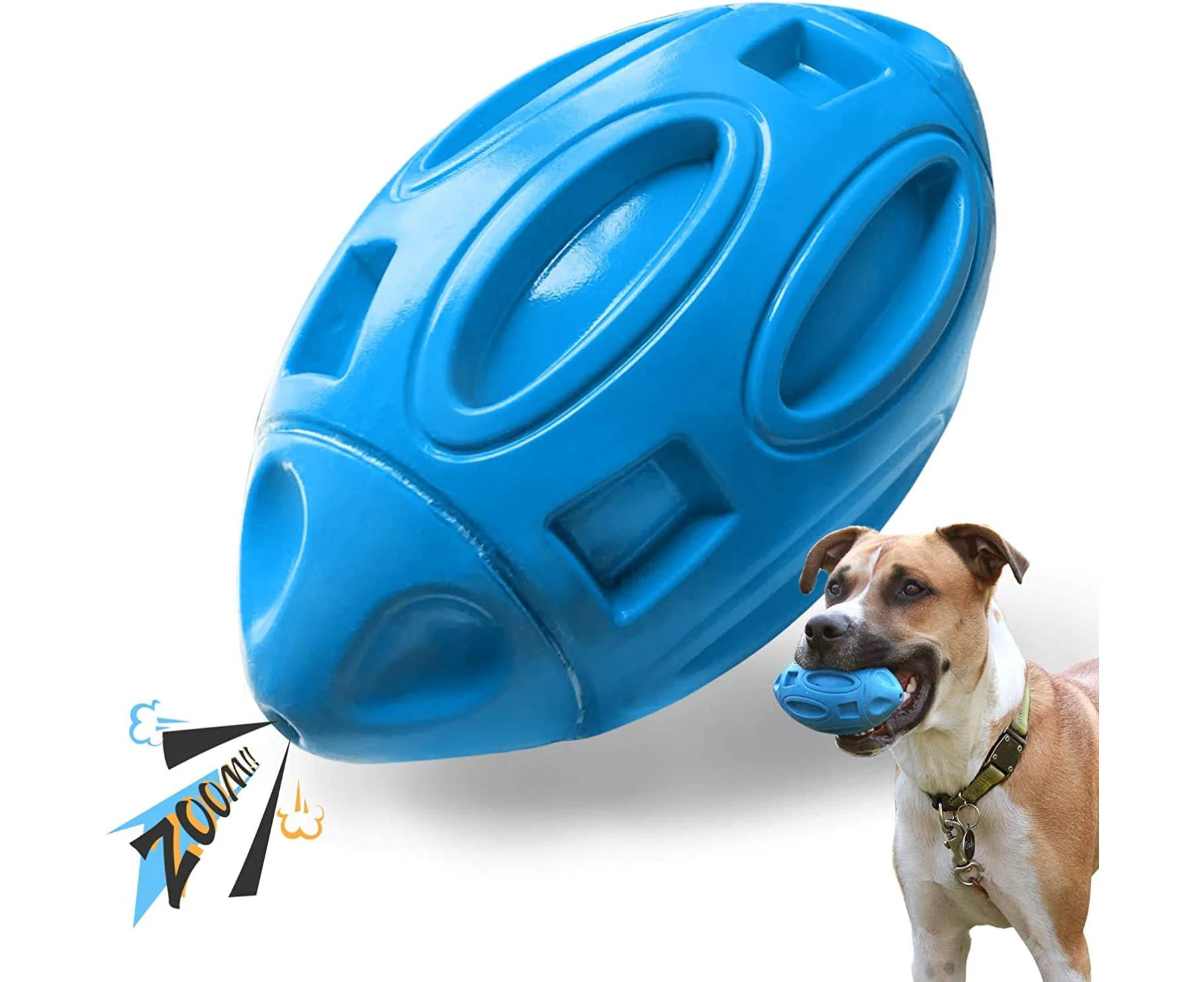 Squeaky Dog Toys for Aggressive Chewers: Rubber Puppy Chew Ball with Squeaker, Almost Indestructible and Durable Pet Toy for Medium and Large Breed