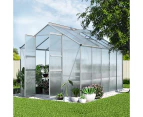 Green Fingers Greenhouse 3x2.5x2.26M Double Doors Aluminium Green House Garden Shed