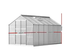 Green Fingers Greenhouse 3x2.5x2.26M Double Doors Aluminium Green House Garden Shed