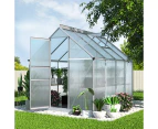 Green Fingers Greenhouse Aluminium Green House Polycarbonate Garden Shed 2.4x1.9M