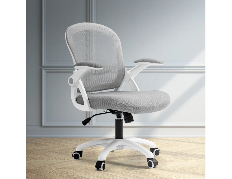 Artiss Mesh Office Chair Mid Back Grey