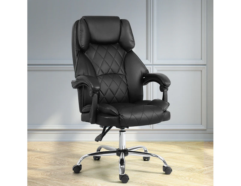 Artiss Executive Office Chair Leather Recliner Black