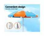 Keezi Kids Outdoor Table and Chairs Picnic Bench Umbrella Set Water Sand Pit Box