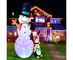 Jingle Jollys Christmas Inflatable Snowman 2.4M Illuminated Decorations