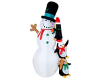 Jingle Jollys Christmas Inflatable Snowman 2.4M Illuminated Decorations