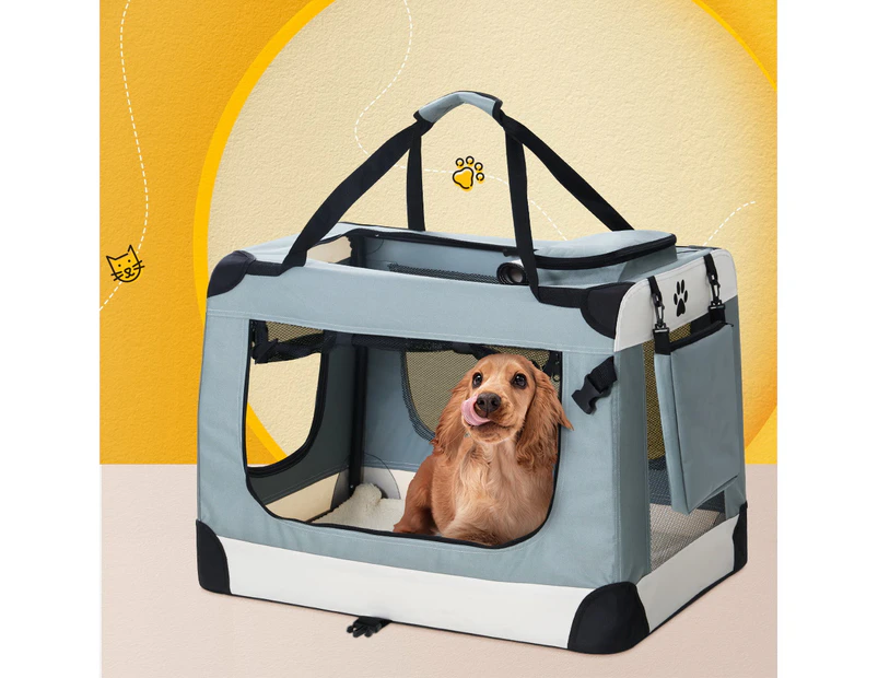 i.Pet Pet Carrier Soft Crate Dog Cat Travel 70x52CM Portable Foldable Car Large