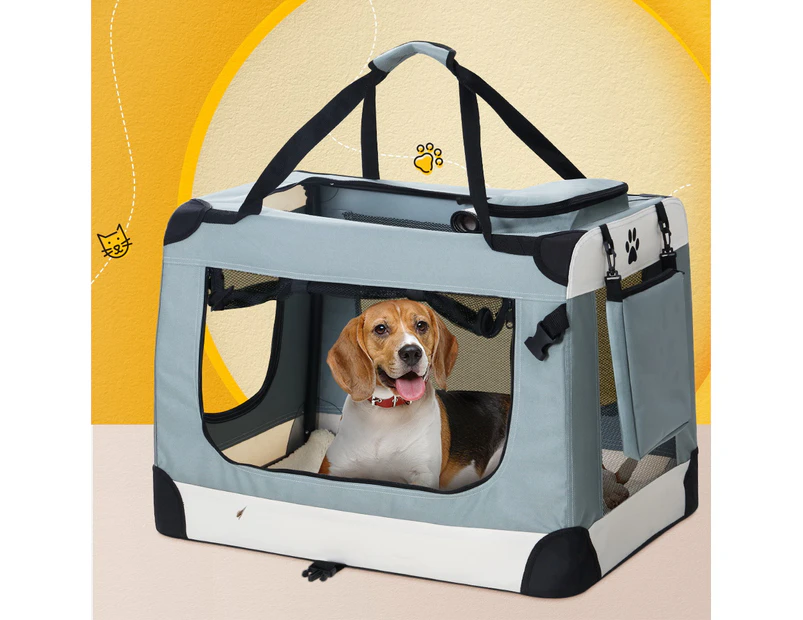 i.Pet Pet Carrier Soft Crate Dog Cat Travel 90x61CM Portable Foldable Car 2XL