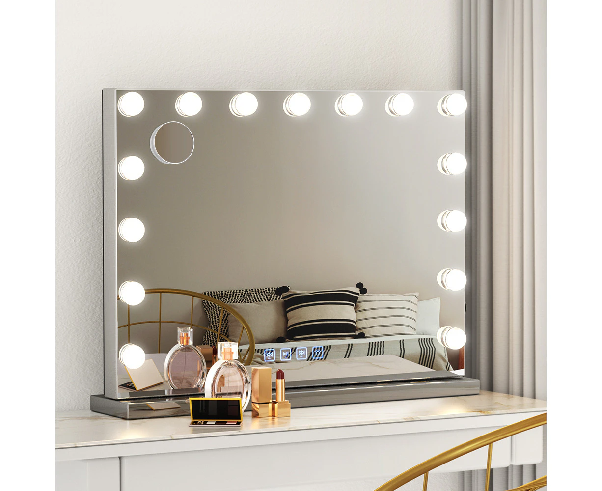 Embellir Bluetooth Makeup Mirror 58x46cm Hollywood Vanity with LED Light Wall