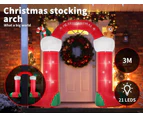 Santaco Christmas Inflatable Decor Stocking Arch 3M LED Lights Xmas Party