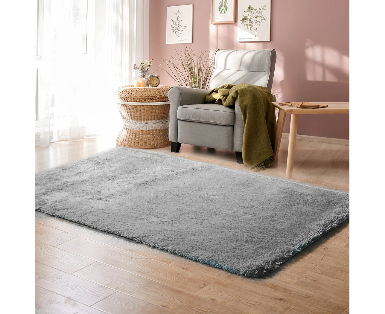 Marlow Soft Shag Shaggy Floor Confetti Rug Carpet Home Decor 160x230cm Grey