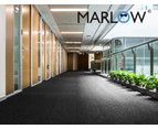 Marlow 20x Carpet Tiles Heavy Commercial Retail Office Flooring Black 50X50cm