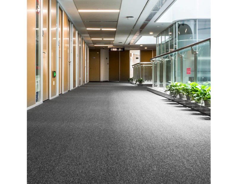 Marlow 20x Carpet Tiles Heavy Commercial Retail Office Flooring Grey 50X50cm