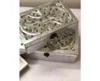 Set of 3  Silver Decorative Storage Box, Floral Motifs Jewellery Box