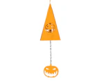 Triangle Wind Chime Festival Prop Ornament Weather-proof Heavy Duty Layout Art Craft Halloween Decor Skull Cross Bats Pumpkin Wind Chime Pendant for Yard