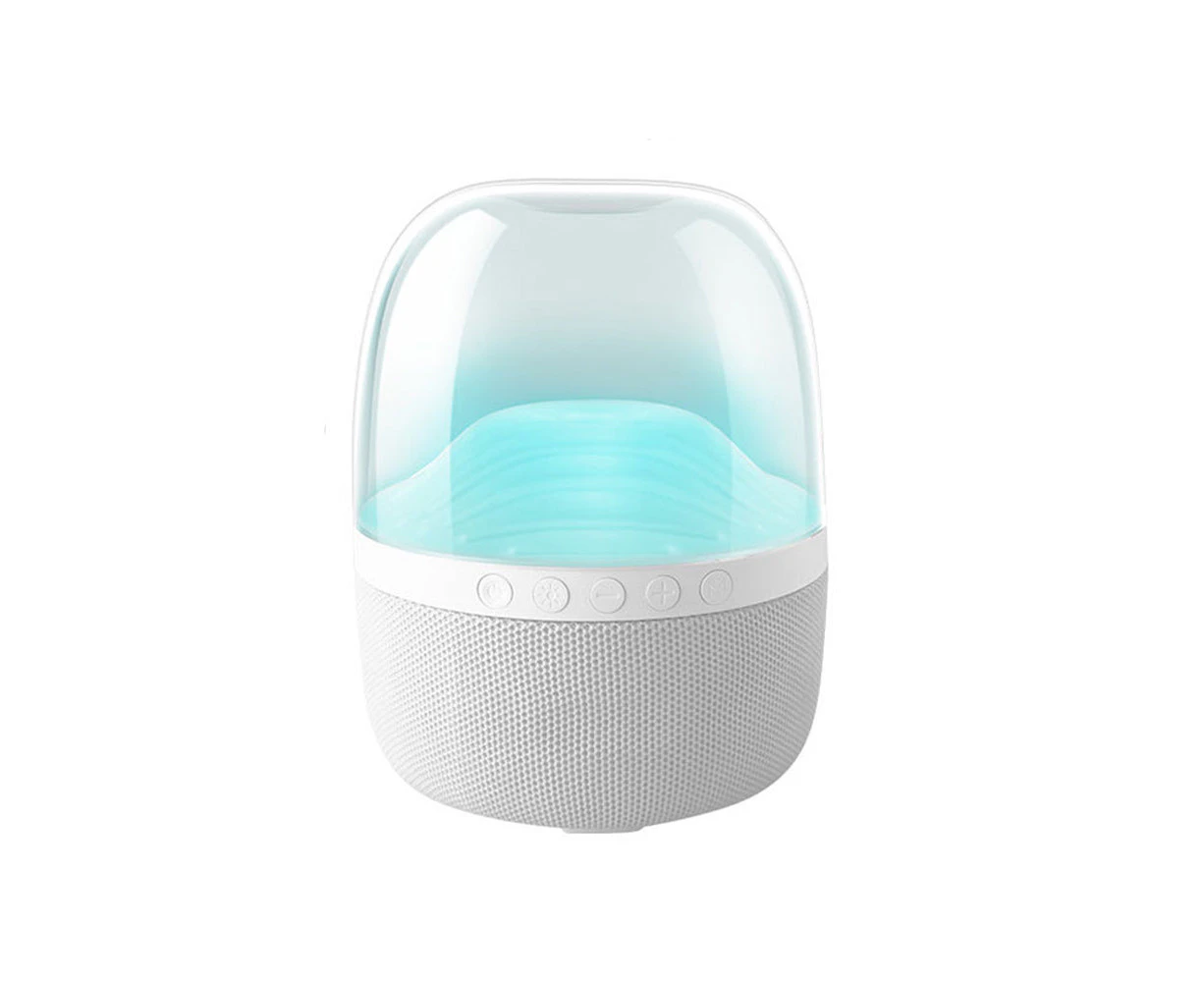 Glazed Colorful Luminous Bluetooth Speaker - USB Charging - White