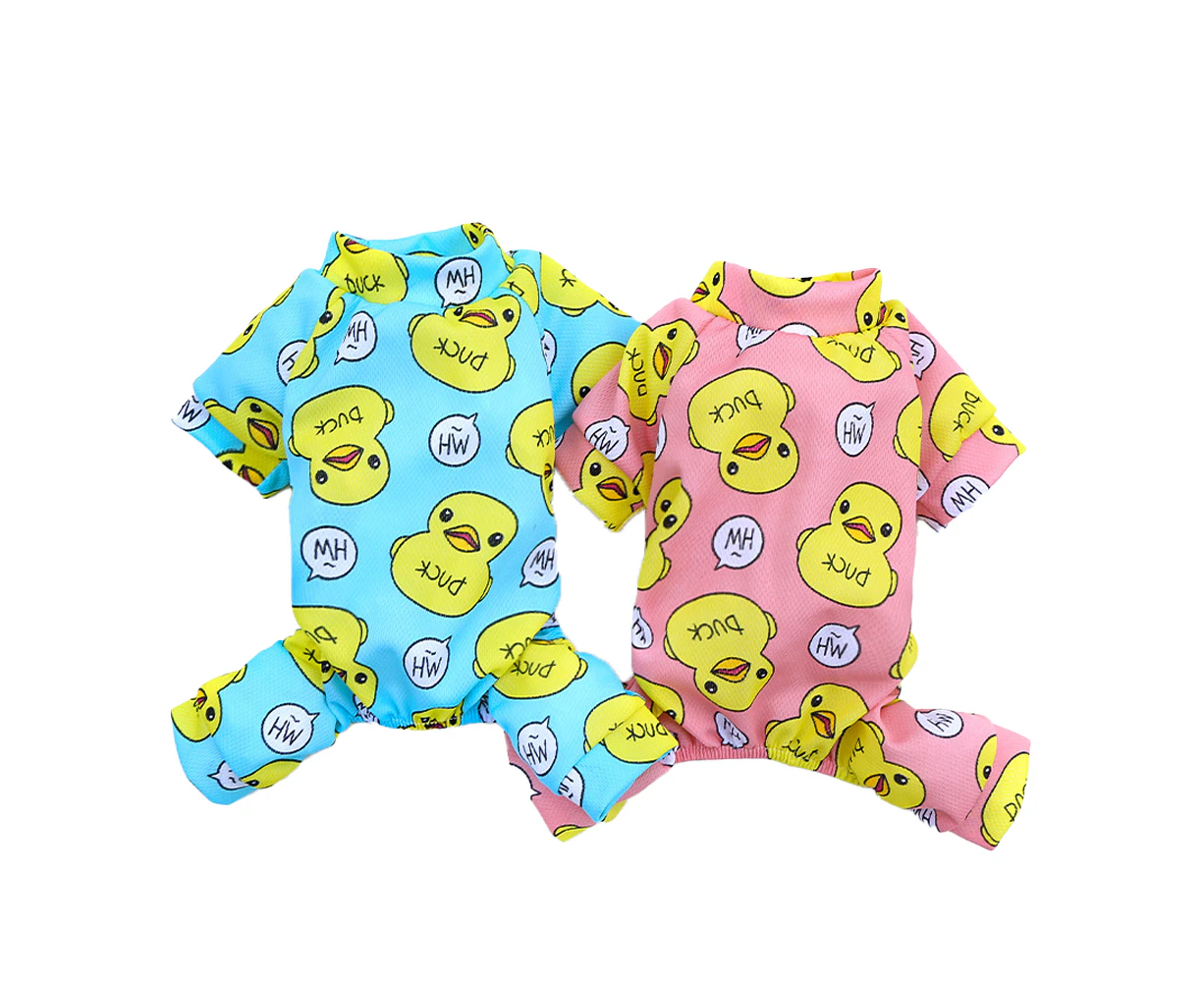 Dog Pajama for Medium Dogs Yellow Duck Soft Material Stretchable Dog Pajamas Onesie Dog Apparel