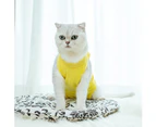Cat Surgery Recovery Suit for Surgical Abdominal Wounds Home Indoor Pet Clothing for Cats After Surgery Pajama - Yellow