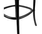 Aster 4pc Crossback Bar Stools Dining Chair Solid Birch Timber Rattan Seat Black