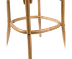 Aster 2pc Crossback Bar Stools Dining Chair Solid Birch Timber Rattan Seat - Oak