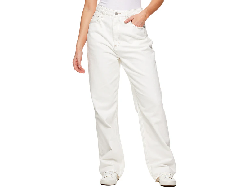 Lee Women's High Baggy Jeans - Organic White