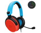 4Gamers C6-100 Universal Wired Gaming Headset - Black/Neon Blue/Red