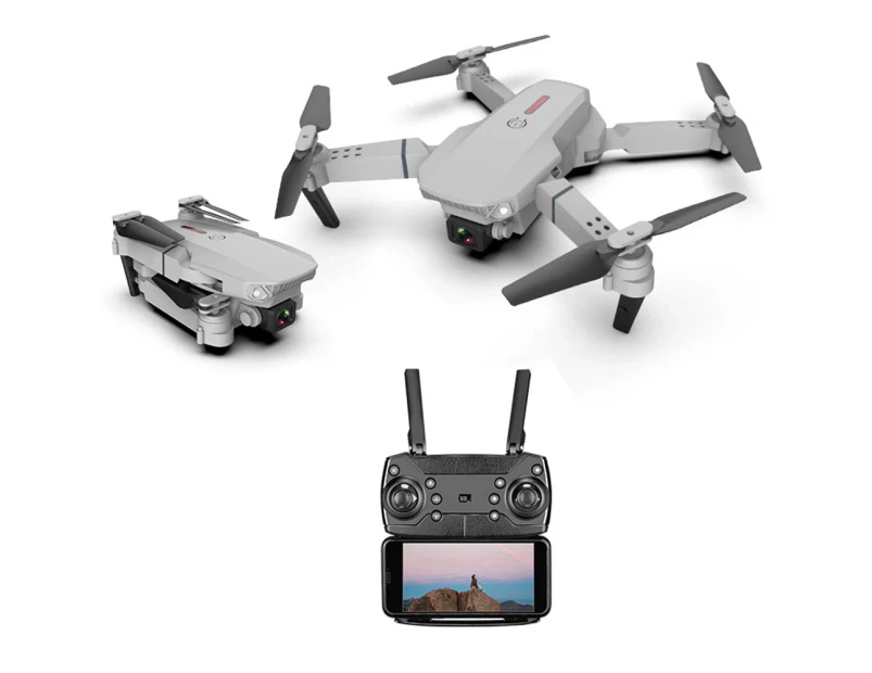 4K HD E88 RC Dual Camera Drone Grey