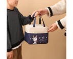 Lunch Bag Thicker Insulated Oxford Cloth Waterproof Cartoon Bento Bag for Daily Use-Dark Blue - Dark Blue