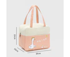Lunch Bag Thicker Insulated Oxford Cloth Waterproof Cartoon Bento Bag for Daily Use-Pink - Pink