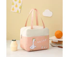 Lunch Bag Thicker Insulated Oxford Cloth Waterproof Cartoon Bento Bag for Daily Use-Pink - Pink