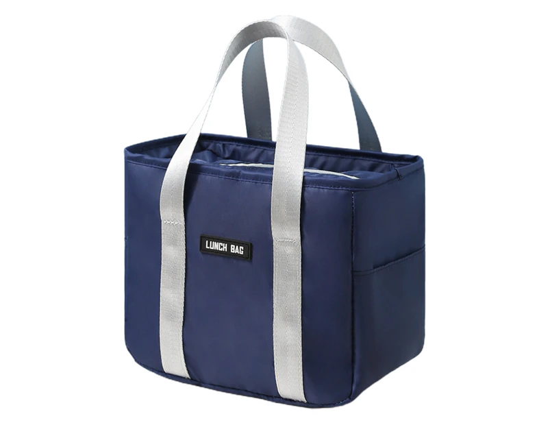 Lunch Bag Waterproof Large Capacity Oxford Cloth Insulated Thermal Lunch Box for Work -Navy Blue - Navy Blue