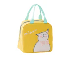 Insulated Lunch Bag Zipper Closure Oxford Cloth Large Capacity Cartoon Picnic Tote Household Supplies -Yellow - Yellow