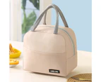 Lunch Bag Large Capacity Heat Preservation Cold Insulation Waterproof Solid Color Simple Bento Bag for School-Beige - Beige