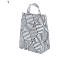 Portable Thermal Lunch Bag Food Cooler Box Waterproof Striped Insulated Handbag