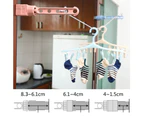 Portable Indoor Balcony 5 Hole Clothes Hanging Drying Rack Window Frame Hanger-Blue