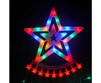 3.5M Fairy LED Pentagram Waterfall Lights Solar Flowing Star Rain String Lights-Muity-color