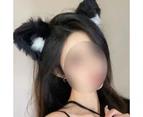 Cat Ears Headband Cosplay Hairband Fluffy Girl Women Cute Party Headwear - Black