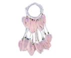 Feather Headband Hippie Headdress - Bohemian Indian Feather Headdress Native American Feather Headpiece - Pink