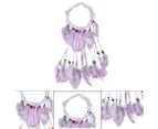 Feather Headband Hippie Headdress - Bohemian Indian Feather Headdress Native American Feather Headpiece - Purple