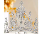 Crystal Gold Tiara for Wedding Birthday Crown Cake Topper Pageant Prom Headband Christmas Gift - Silver