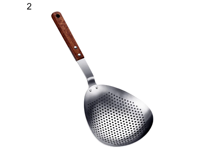 Strainer Spoon Long Handle Heat Insulated Stainless Steel Comfortable Grip Large Colander Ladle Cooking Accessories