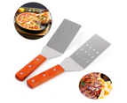 Stainless Steel Wooden Handle Cheese Shovel Pizza Pancake Spatula Baking Tool