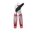 Can Opener Manual Handheld Stainless Steel with Non-Slip Handle Opener for Home-Red