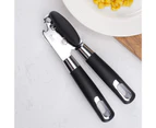 Effective Can Opener Multi-use Stainless Steel Ergonomic Wide Application Tin Opener for Home-Black