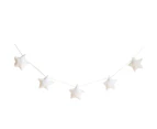 Nordic 5Pcs Cute Stars Hanging Ornaments Banner Bunting Party Kid Bed Room Decor-White
