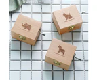 aerkesd Animal/Tower/Sailboat Design Carved Mini Wooden Music Box Kids Birthday Gift